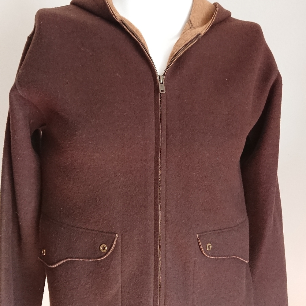Womens hoodie P/P brown fleece chest 38" lenght 24